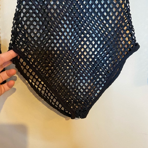 BOOHOO BLACK Net Bodysuit Top long Sleeve Sexy SZ 2 (XS) See-through Party - Picture 4 of 8